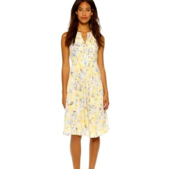 Rebecca Taylor Dresses & Skirts - Rebecca Taylor Yellow Aloha Print Pintuck Dress